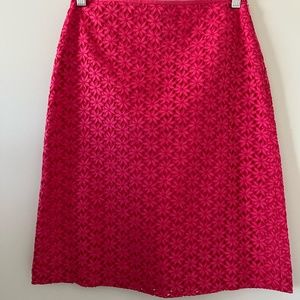 Ann Taylor Pink Flower Cutout Skirt Size 0